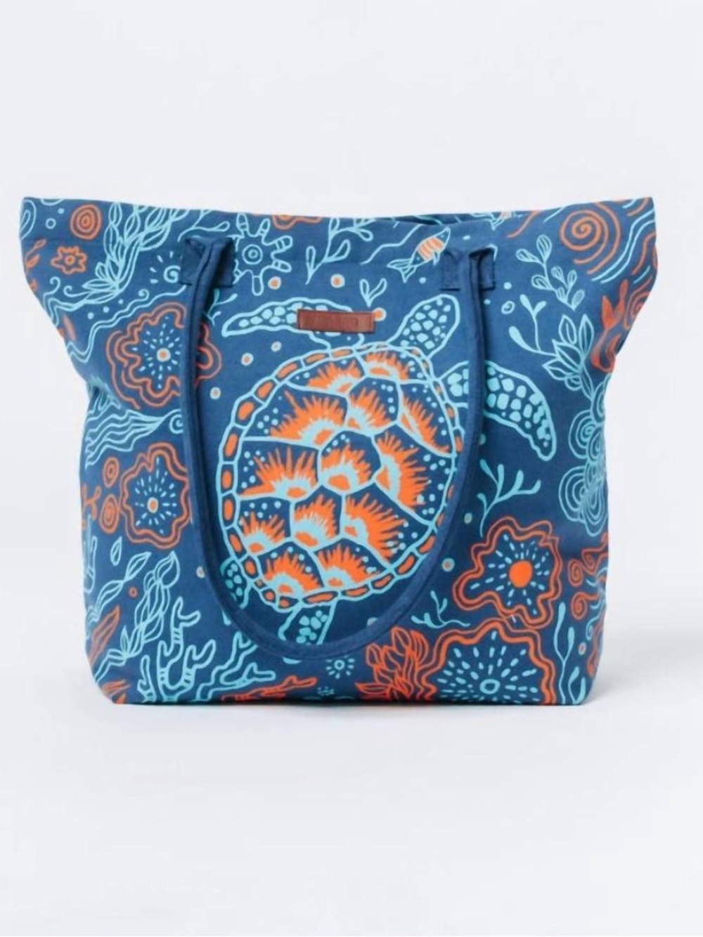 NEW SAND CLOUD Reef turtles beach tote in Deep Ocean bag